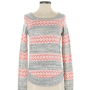 Youth Red Camel Sweater Boat Neck Grey/Pink